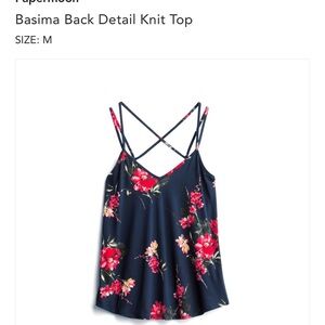 Papermoon Blue and Red Camisole Backless Top